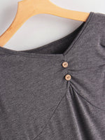 OEM Ladies Grey V-Neck Dresses