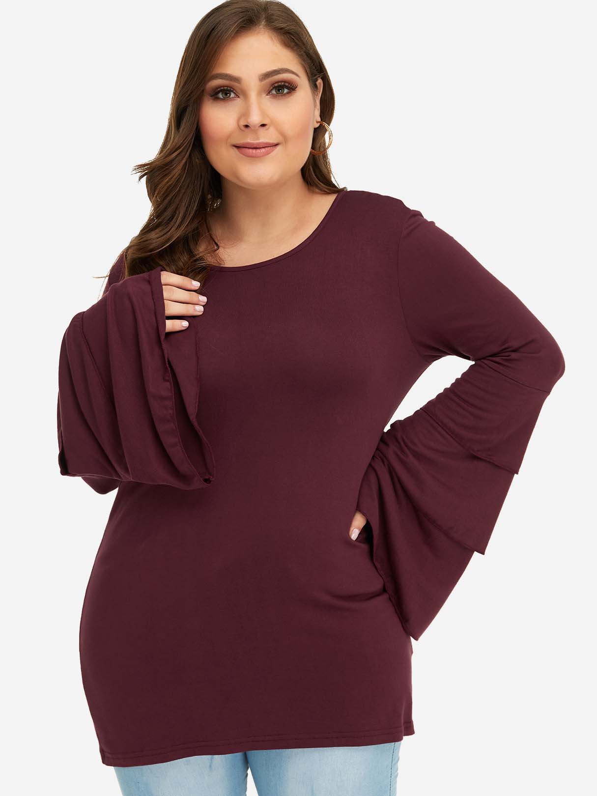 ODM Ladies Long Sleeve Plus Size Tops