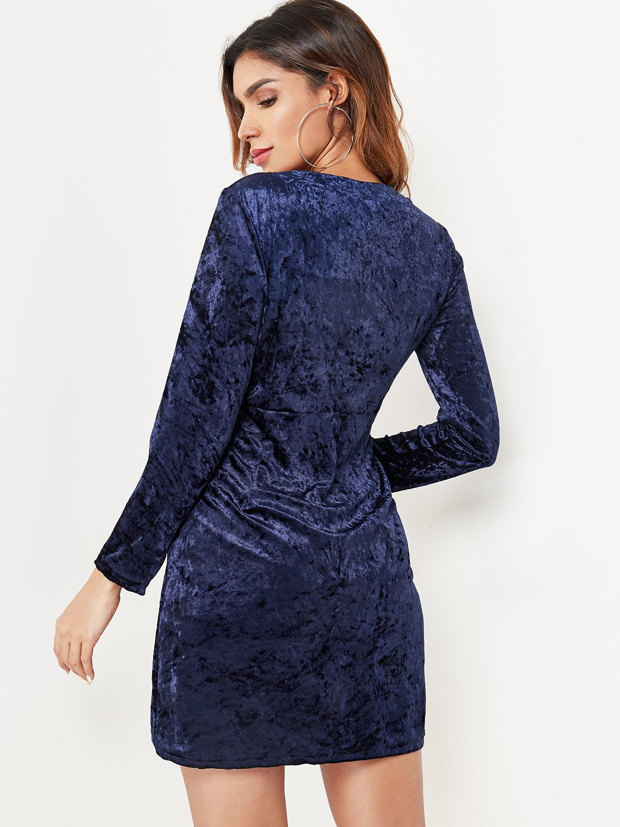 NEW FEELING Womens Navy V-Neck Dresses