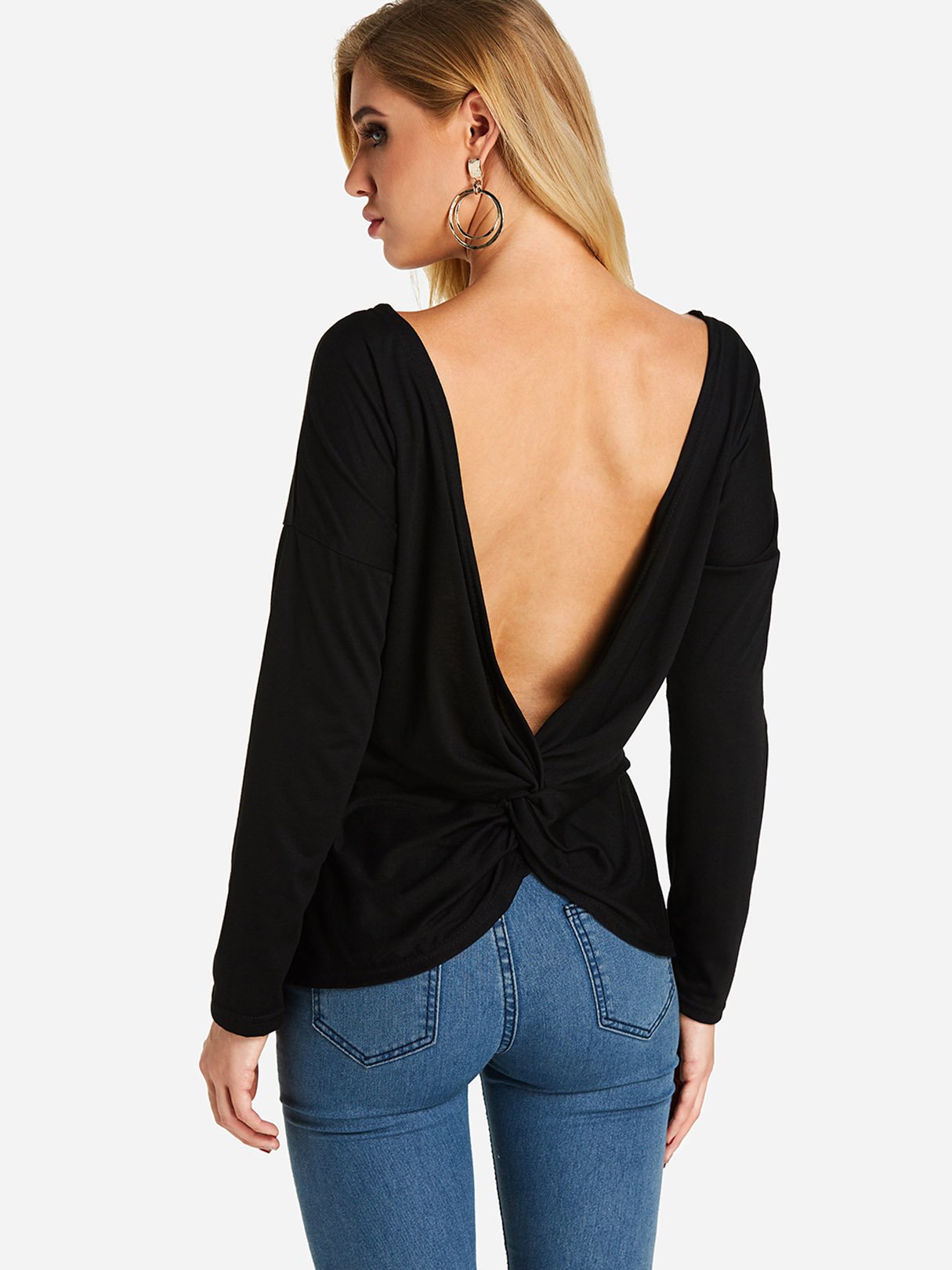 NEW FEELING Womens Black T-Shirts