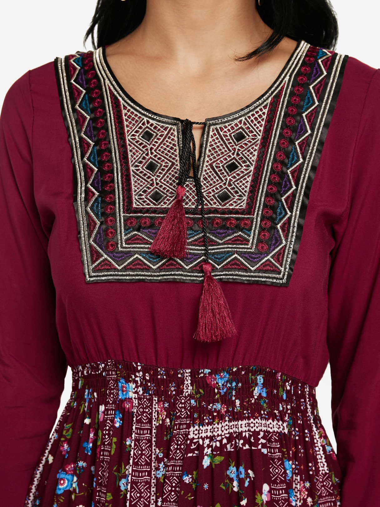 ODM Ladies Long Sleeve Maxi Dress