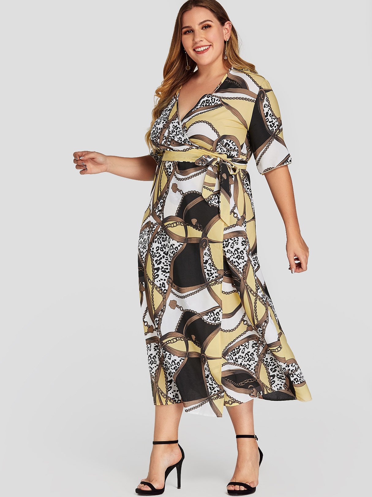 OEM Ladies Yellow Plus Size Dresses
