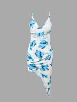 Wholesale Off The Shoulder Sleeveless Cut Out Irregular Hem Sexy Dress