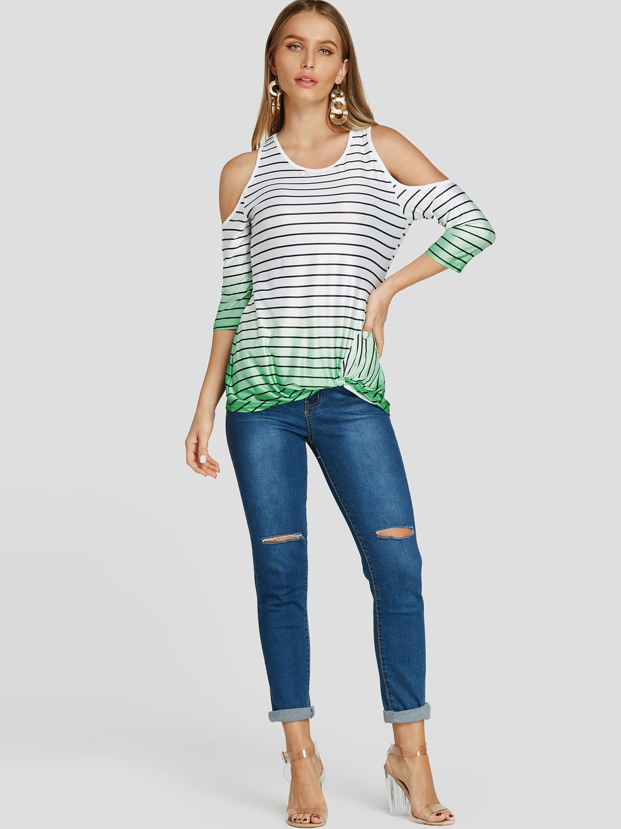 NEW FEELING Womens Green T-Shirts