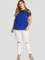 NEW FEELING Womens Blue Plus Size Tops