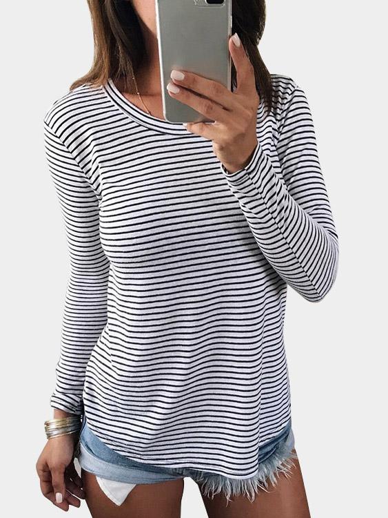 NEW FEELING Womens White T-Shirts