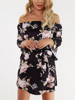 OEM Ladies Black Floral Dresses
