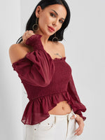 OEM Ladies Burgundy Blouses