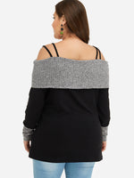 NEW FEELING Womens Color Block Plus Size Tops