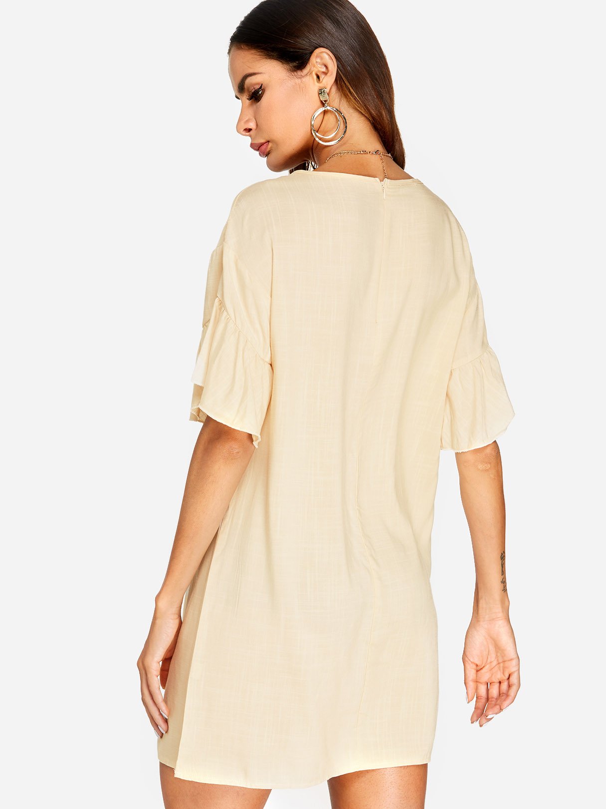 NEW FEELING Womens Khaki Casual Dresses