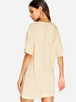 NEW FEELING Womens Khaki Casual Dresses