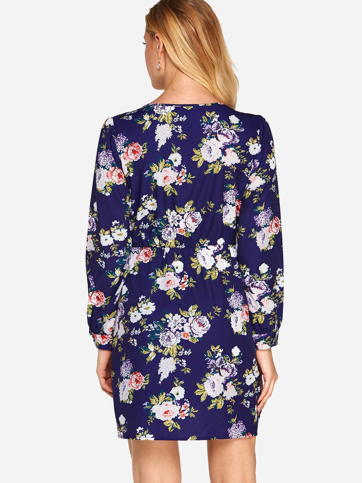 NEW FEELING Womens Navy Floral Dresses