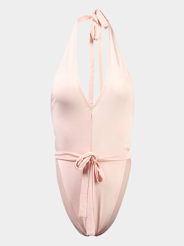 Wholesale Pink V-Neck Sleeveless Backless One-Pieces