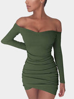 OEM ODM Womens Army Green Mini Dresses