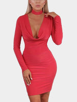 Custom Ladies V-Neck Dresses