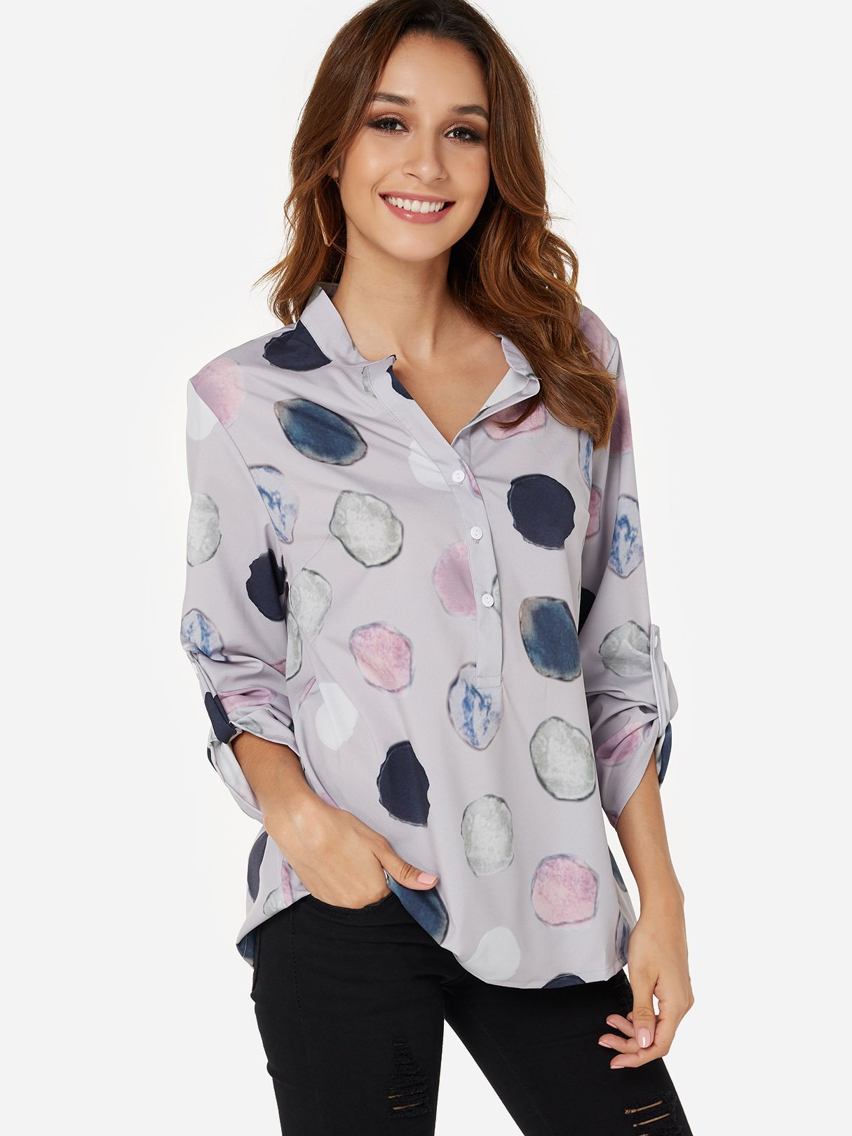 OEM Ladies Grey Blouses