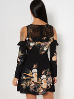 NEW FEELING Womens Black Floral Dresses
