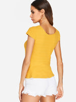 NEW FEELING Womens Yellow T-Shirts