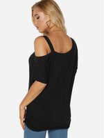 NEW FEELING Womens Black T-Shirts