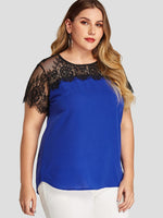 OEM Ladies Blue Plus Size Tops