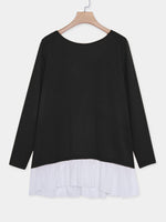 Wholesale Round Neck Long Sleeve Black T-Shirts