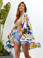 NEW FEELING Womens Light Blue Kimono