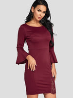 OEM Ladies Burgundy Sexy Dresses