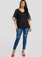 NEW FEELING Womens Black T-Shirts