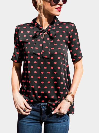 Wholesale Short Sleeve Black Fashion Top