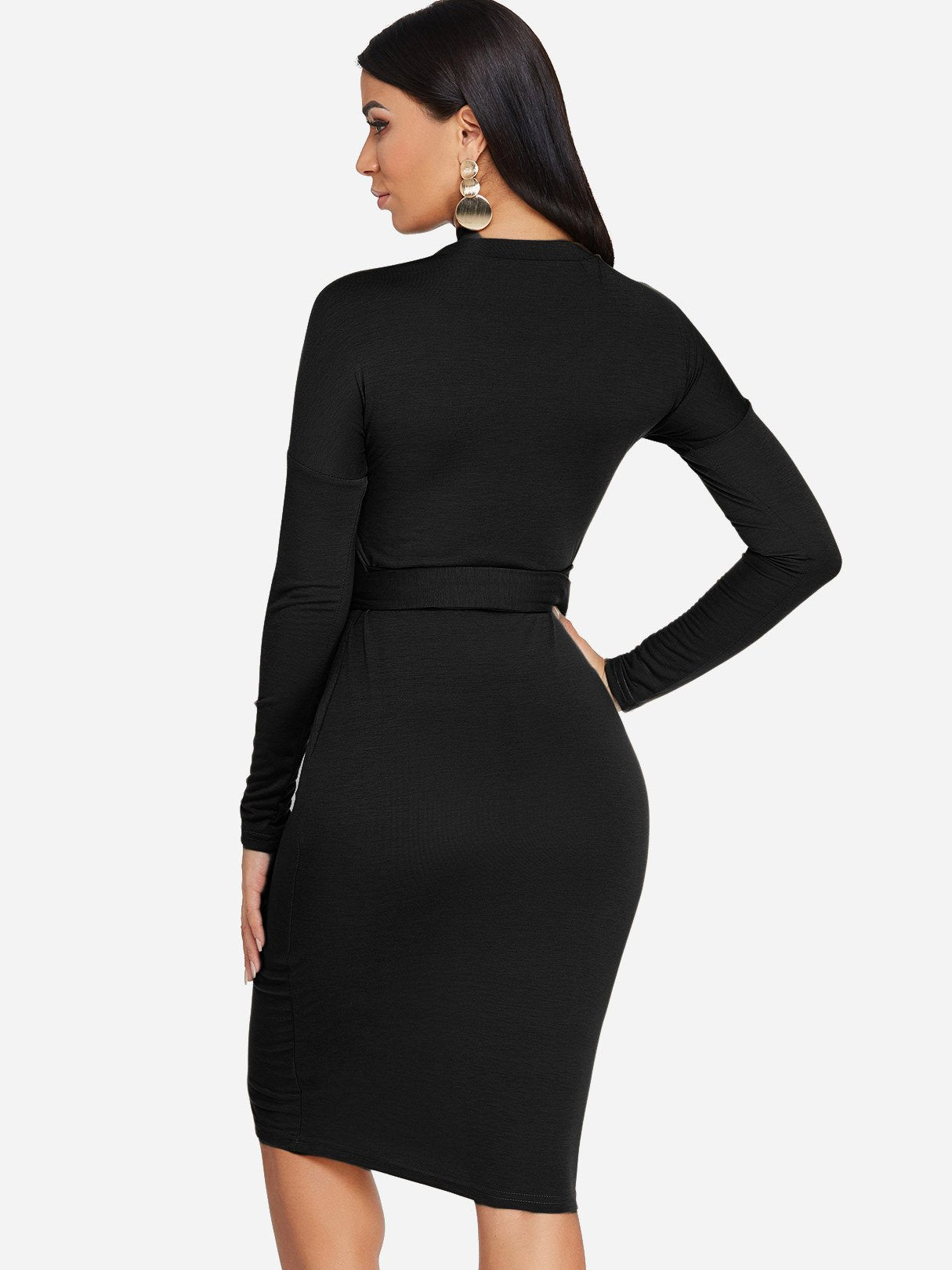NEW FEELING Womens Black Midi Dresses