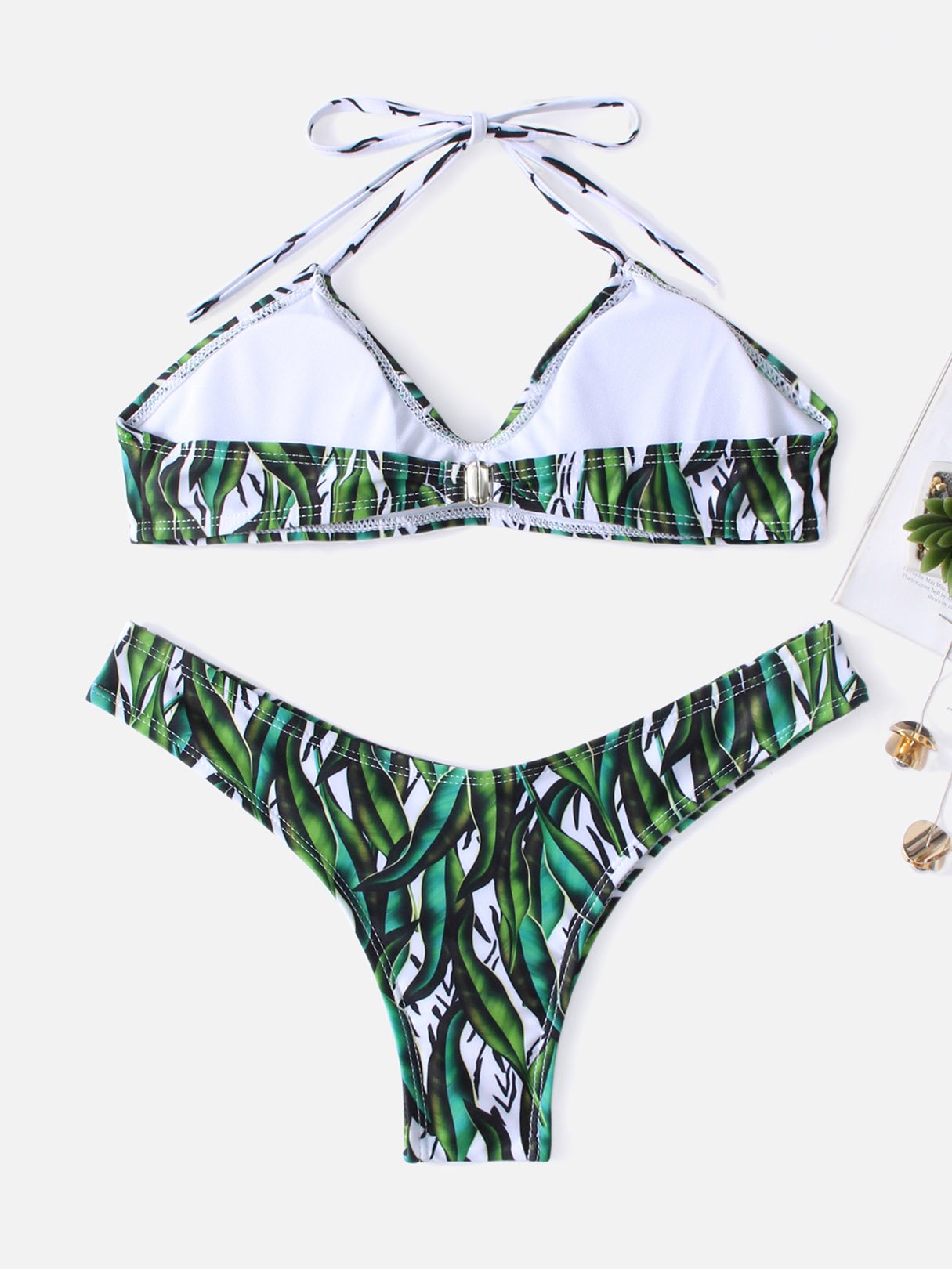 NEW FEELING Womens Green Bikinis