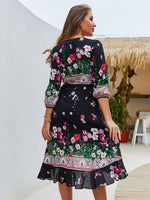 NEW FEELING Womens Black Floral Dresses