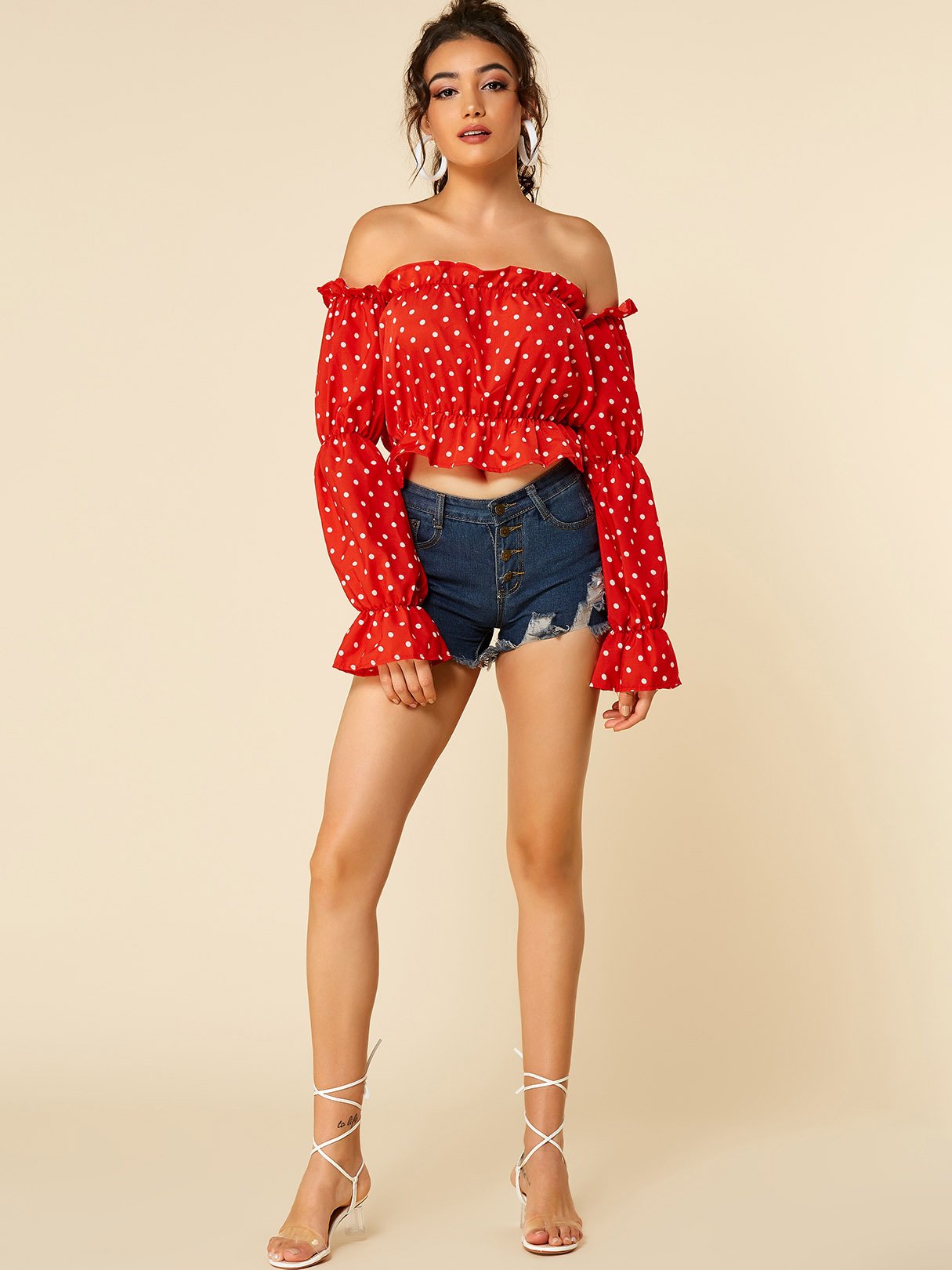 NEW FEELING Womens Red Crop Top