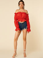 NEW FEELING Womens Red Crop Top
