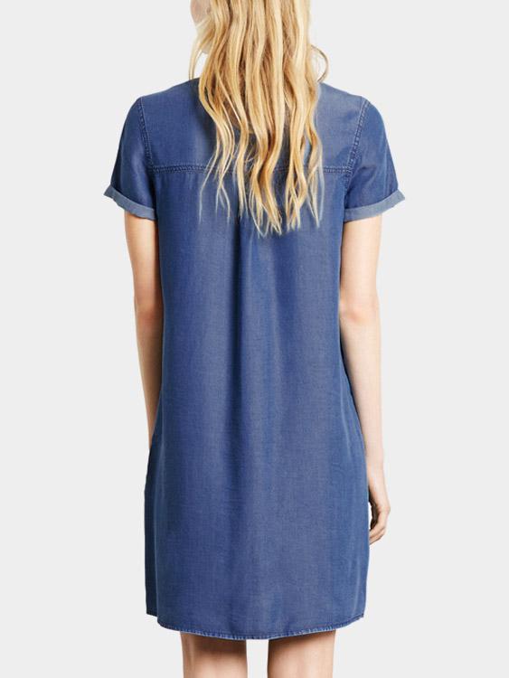 NEW FEELING Womens Blue Shirt Dresses