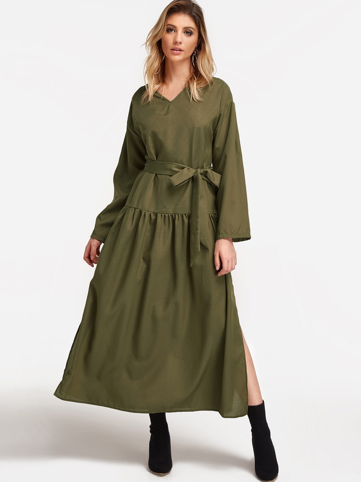 OEM Ladies Green Maxi Dresses