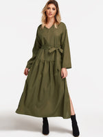 OEM Ladies Green Maxi Dresses