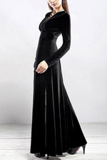 Wholesale V-Neck Wrap Long Sleeve Black Maxi Dress