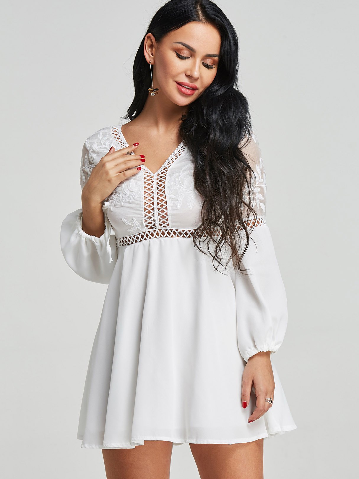 OEM ODM Womens Long Sleeve Mini Dress