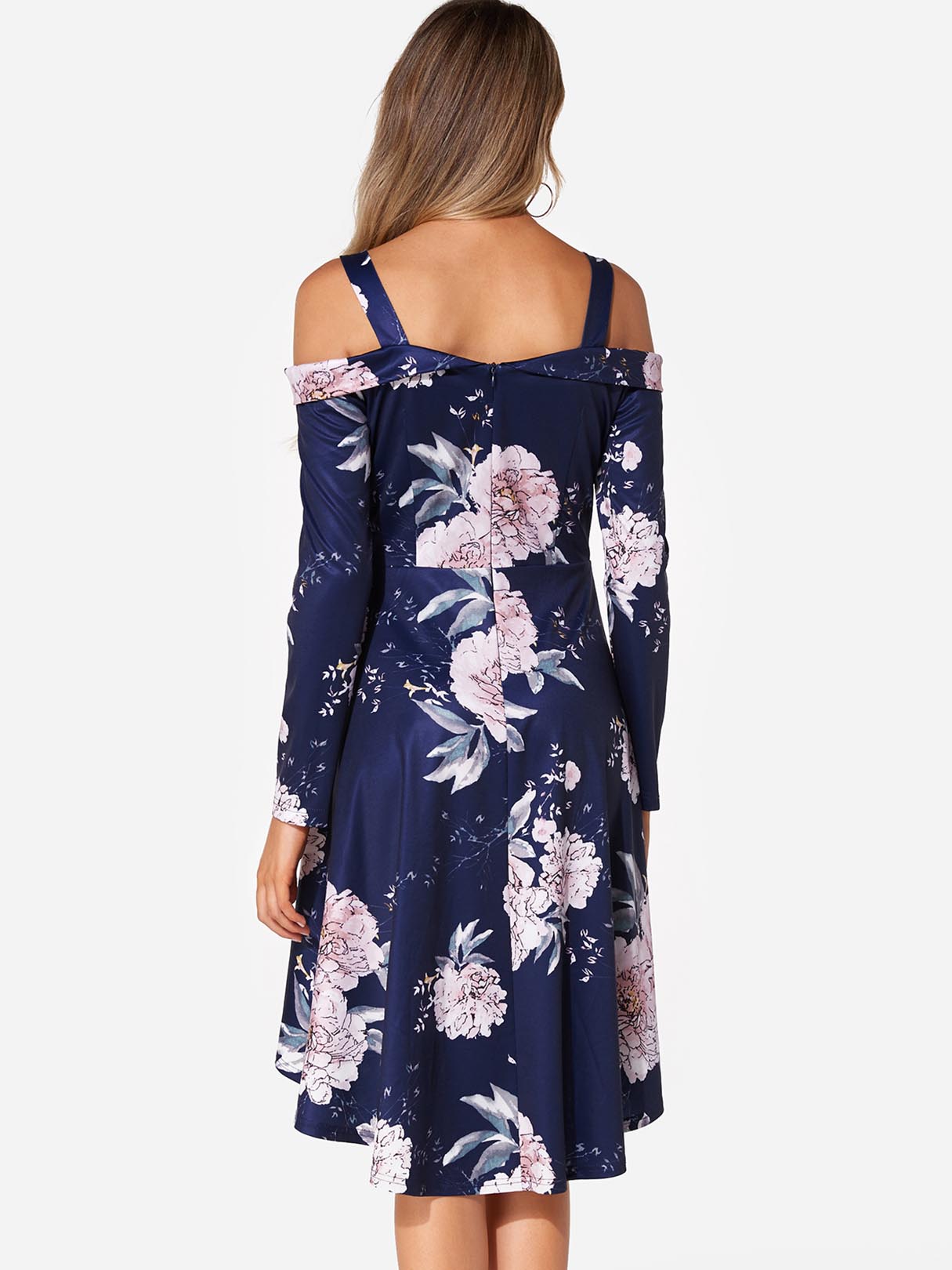 NEW FEELING Womens Navy Floral Dresses