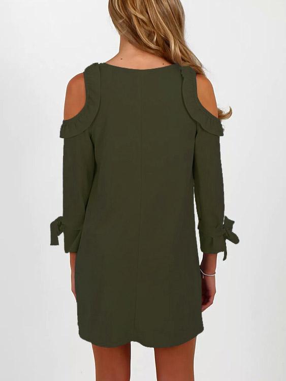 NEW FEELING Womens Army Green Mini Dresses