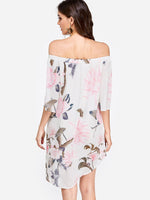 NEW FEELING Womens White Floral Dresses