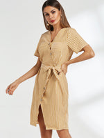 OEM Ladies Yellow Casual Dresses