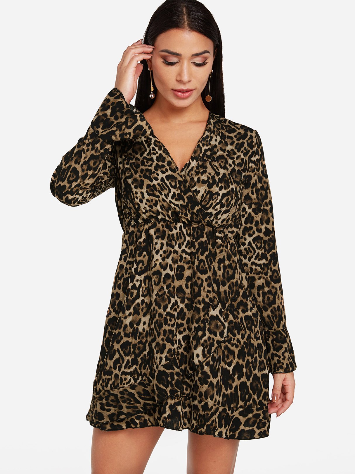 OEM Ladies Leopard Mini Dresses