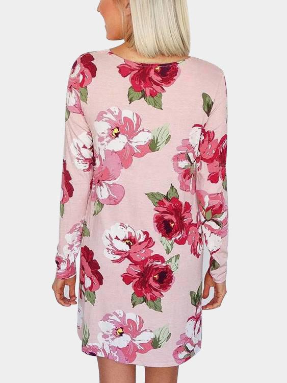NEW FEELING Womens Pink Floral Dresses