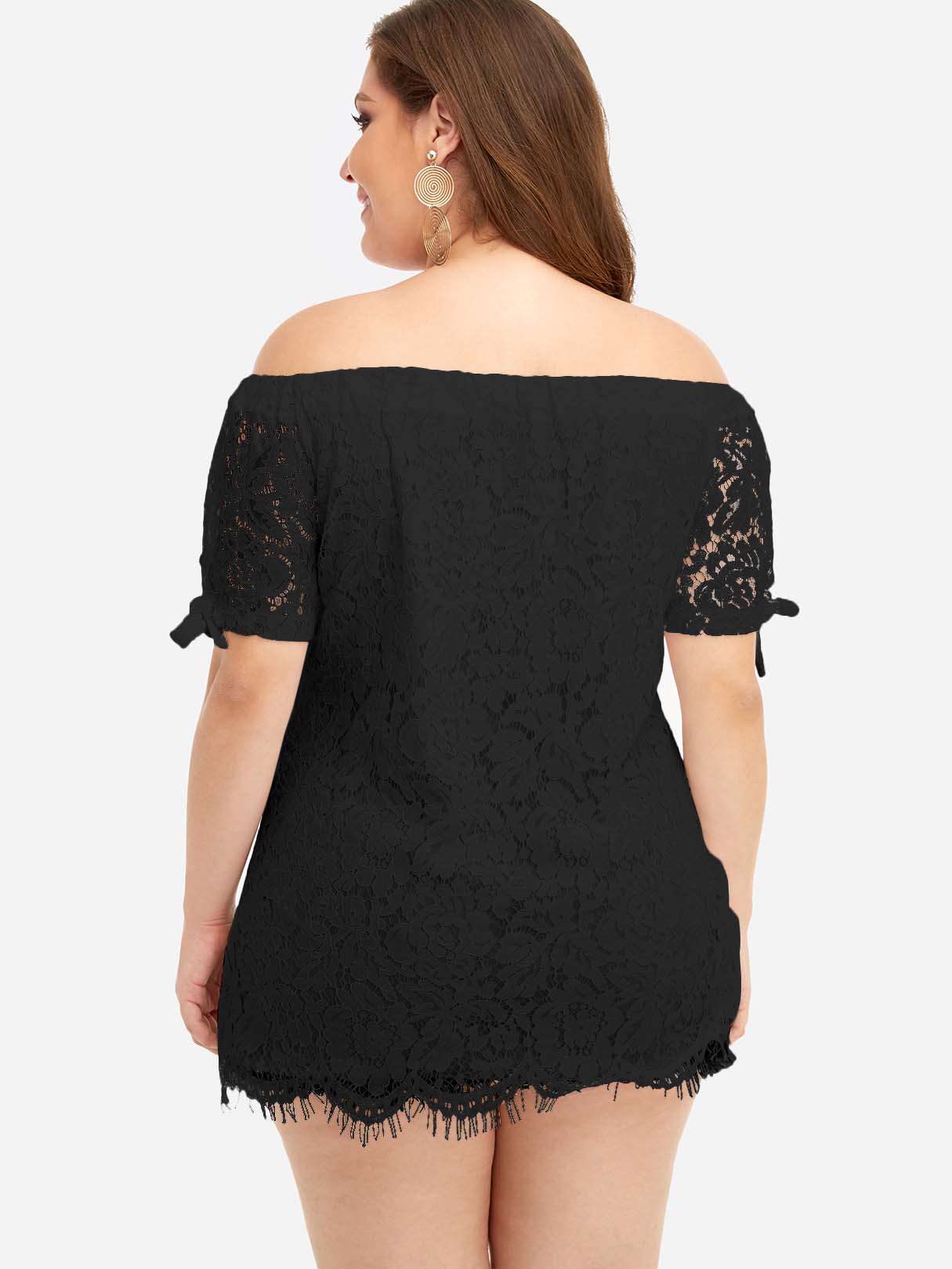NEW FEELING Womens Black Plus Size Tops