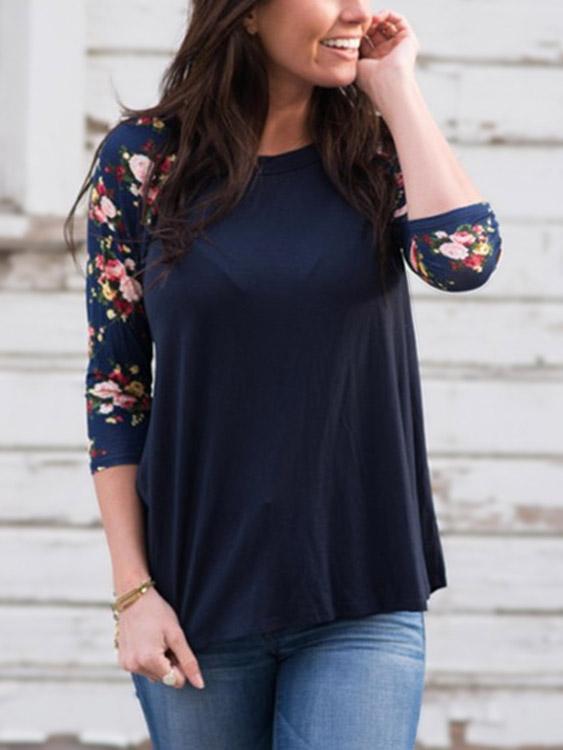 NEW FEELING Womens Navy T-Shirts