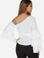 NEW FEELING Womens White Blouses