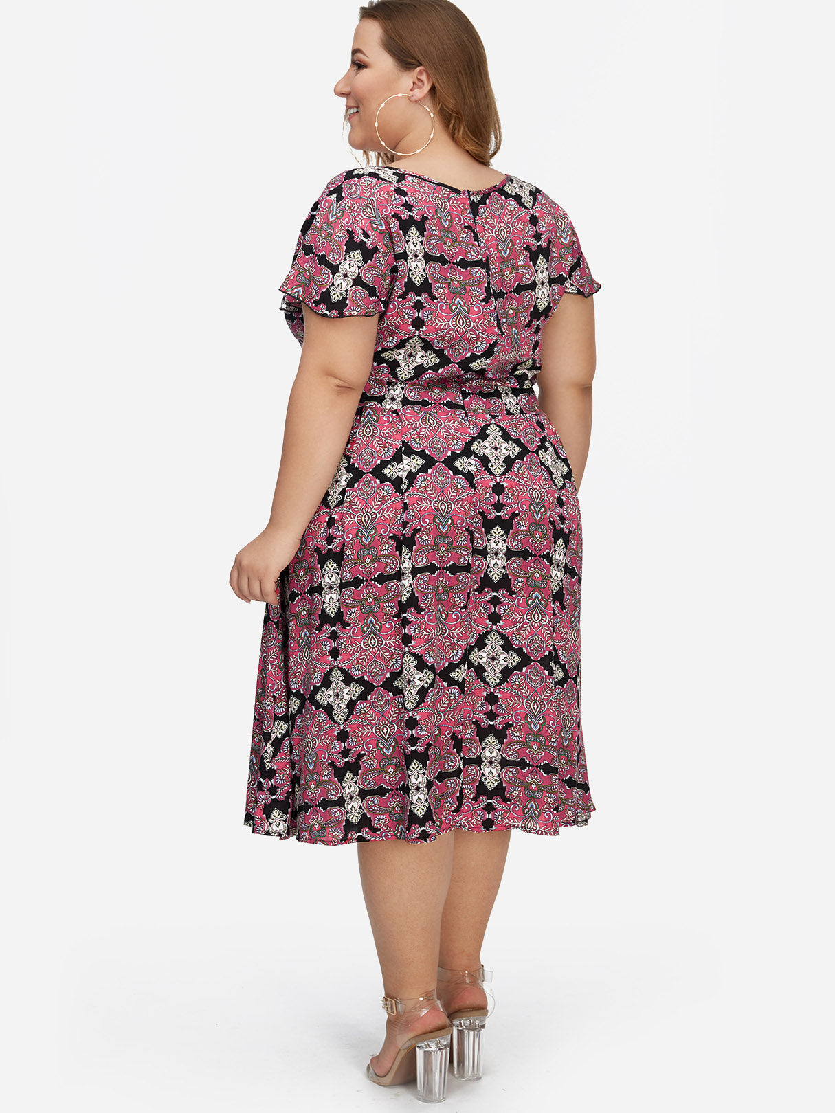 NEW FEELING Womens Rose Plus Size Dresses