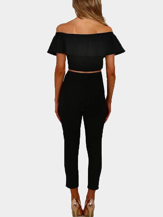 NEW FEELING Womens Black Two Piece Outfits